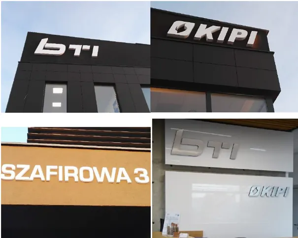 Signage BTI i KIPI - iluminowane litery