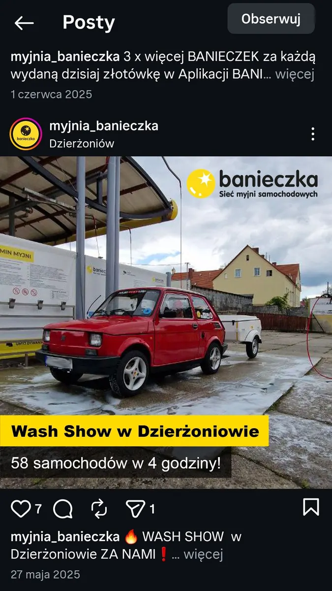 IG Banieczka Wash Show IG post Banieczka Wash Show