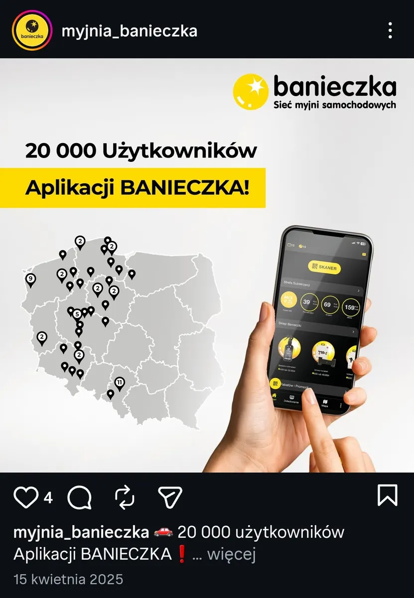 IG Banieczka Aplikacja IG post Banieczka 20 000 użytkowników